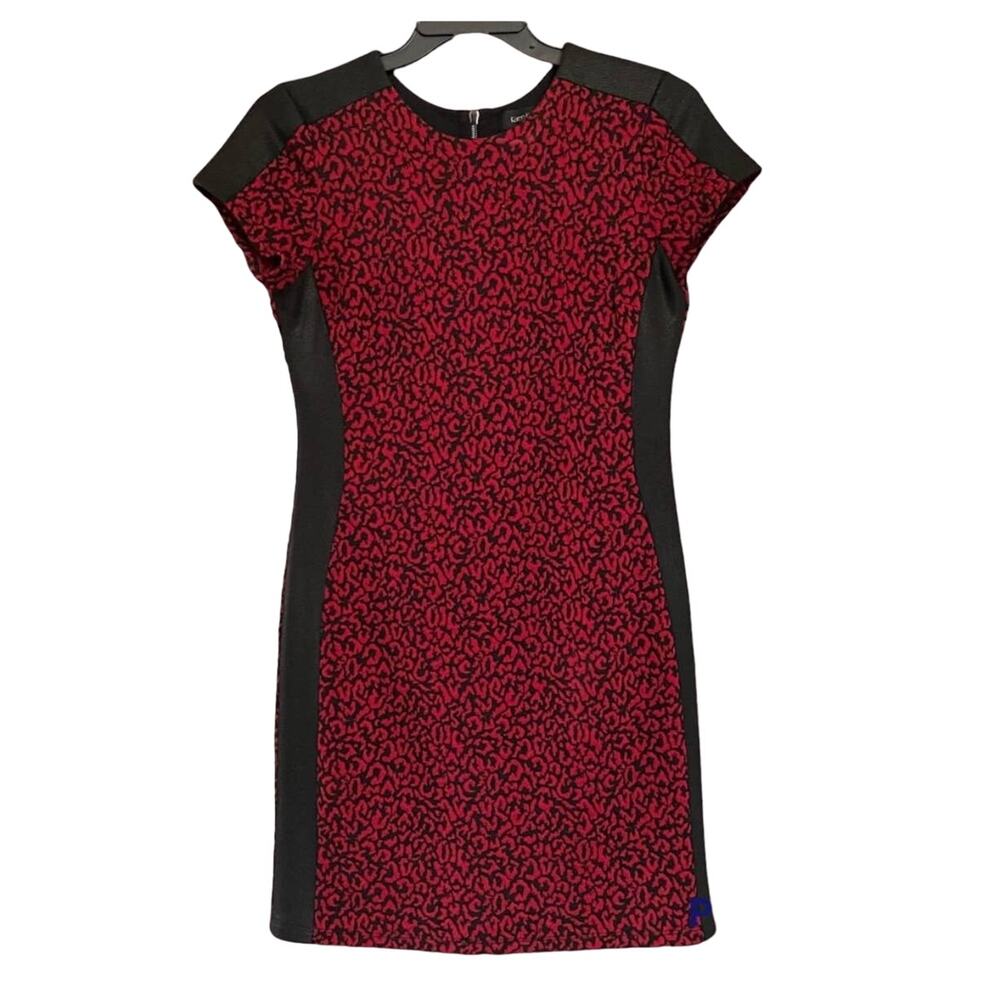 Karen Kane Ponte Knit Dress with Leather Paneling Trim Size Medium